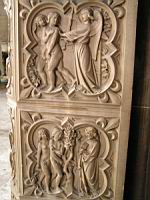 Paris, Sainte Chapelle (haute), Porche royal, Adam & Eve chasses du Paradis, L'Arbre defendu